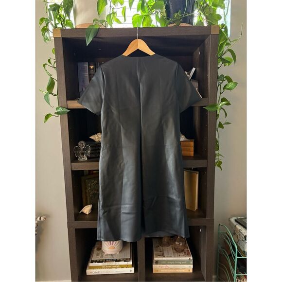 NWT Wolford Rosenthals Black Vegan Leather Mini Dress Size 4 $810 MSRP - Picture 3 of 6